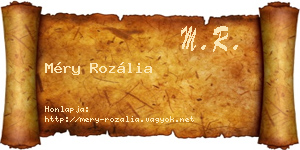 Méry Rozália névjegykártya